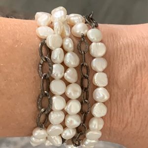 Silpada Sterling Silver and Pearl Bracelet